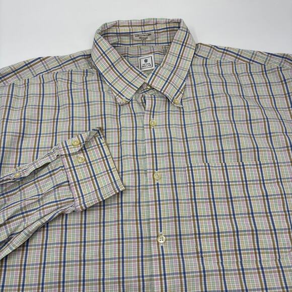 Peter Millar Mens 2XL Multicolor Gingham Check Long Sleeve Button Down Shirt - Picture 1 of 4